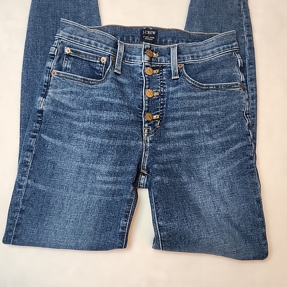 J. Crew Denim - J CREW Women's 9" MID-Rise Skinny Button-Fly Jeans - Dark Wash - Sz 27